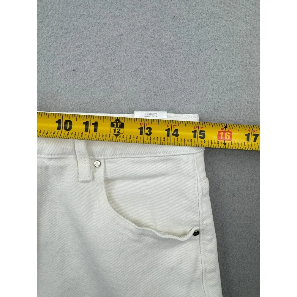 Risen Jeans High Rise Wide Leg Cropped Raw Hem Jeans Womens 13/31 (30x25) White